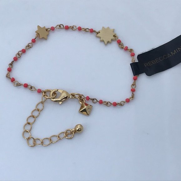 Rebecca Minkoff Bracelet gold Tone sole beaded Lin - Picture 3 of 9